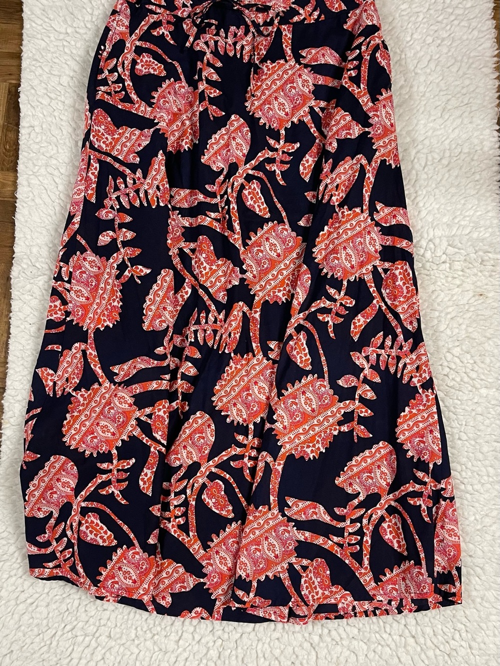Tommy Hilfiger Navy and Coral Floral maxi skirt